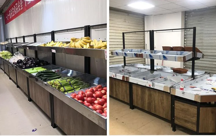 Special shelf for supermarket, fruit and vegetable store, convenience store, fresh shelf, vegetable shelf, stainless steel