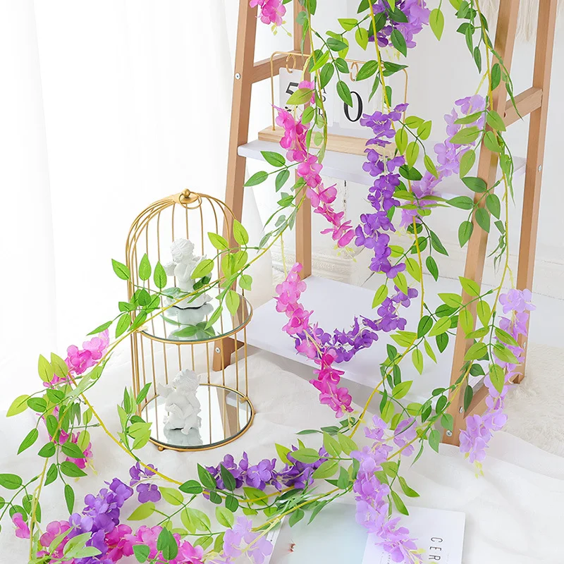 

Wisteria artificial flower, ivy leaf wreath, artificial plant for wedding arch, home garden party decoration