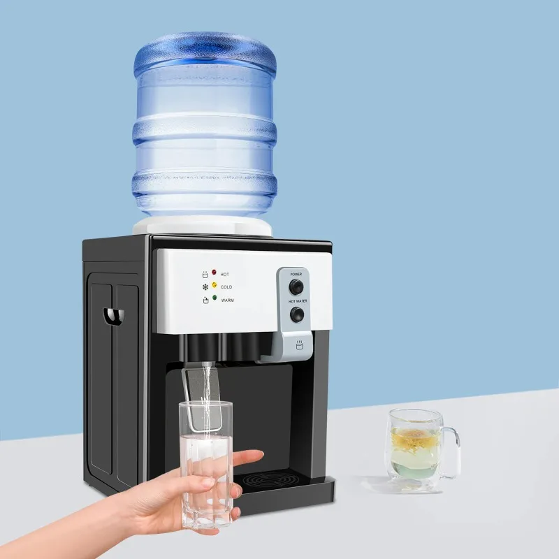 

110V Desktop Hot Cold Water Dispenser 575W 500W Heating 75W Cooling 1.1-4.9Gal Capacity Mini Water Cooler for Home Office