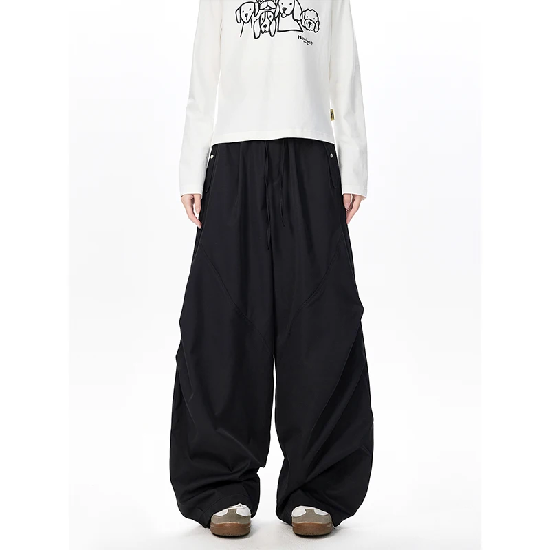 

Oversized Casual Pants Men Fashion Black Wide Leg Pants Men Japanese Streetwear Hip-hop Loose Cargo Pants Mens Vintage Trousers