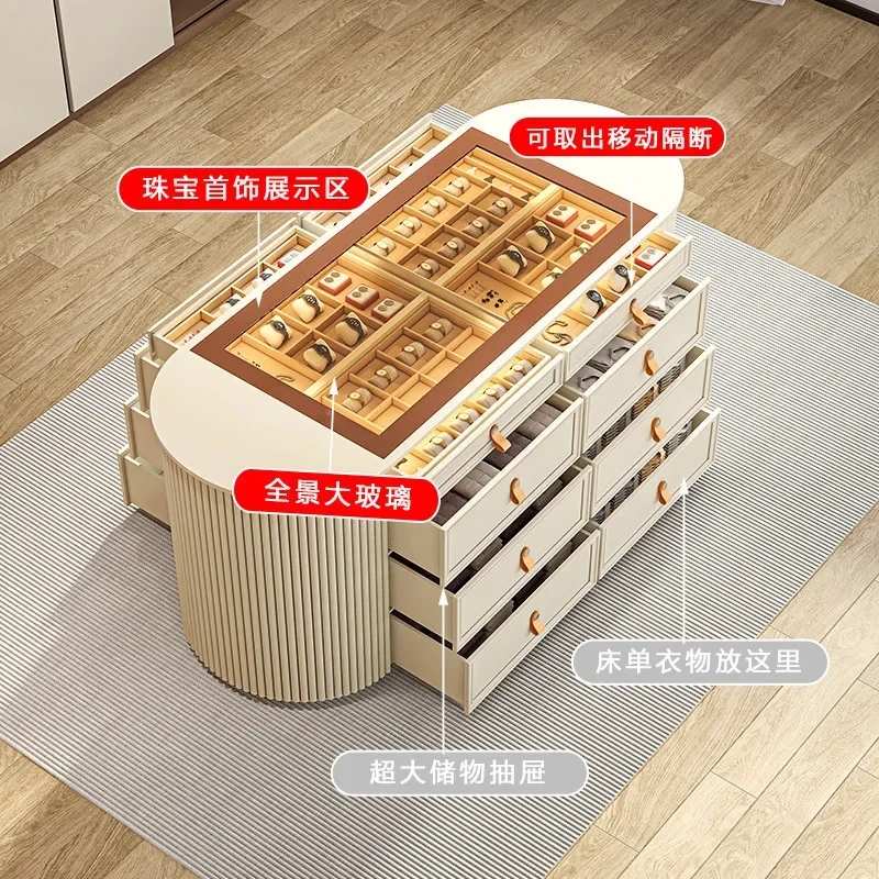French Cloakroom Nakajima Terrace Jewelry Display Cabinet High Jewelry Storage Cabinet Cream Style Household Bedroom Floor Cabin