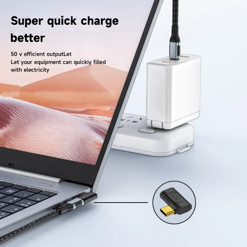 090F USB C ذكر إلى محول الإناث 240W توصيل الطاقة ، النوع C الموصل النوع C محول USB C ذكر إلى موسع الإناث