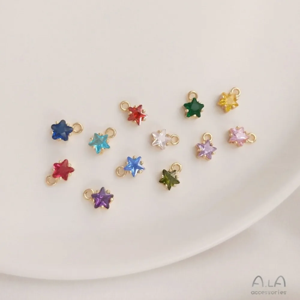 

Color Pentagonal Star Zircon Birthstone Pendant Lucky Stone Pendant Copper Charms 14K Gold Colordiy Jewelry Pendant