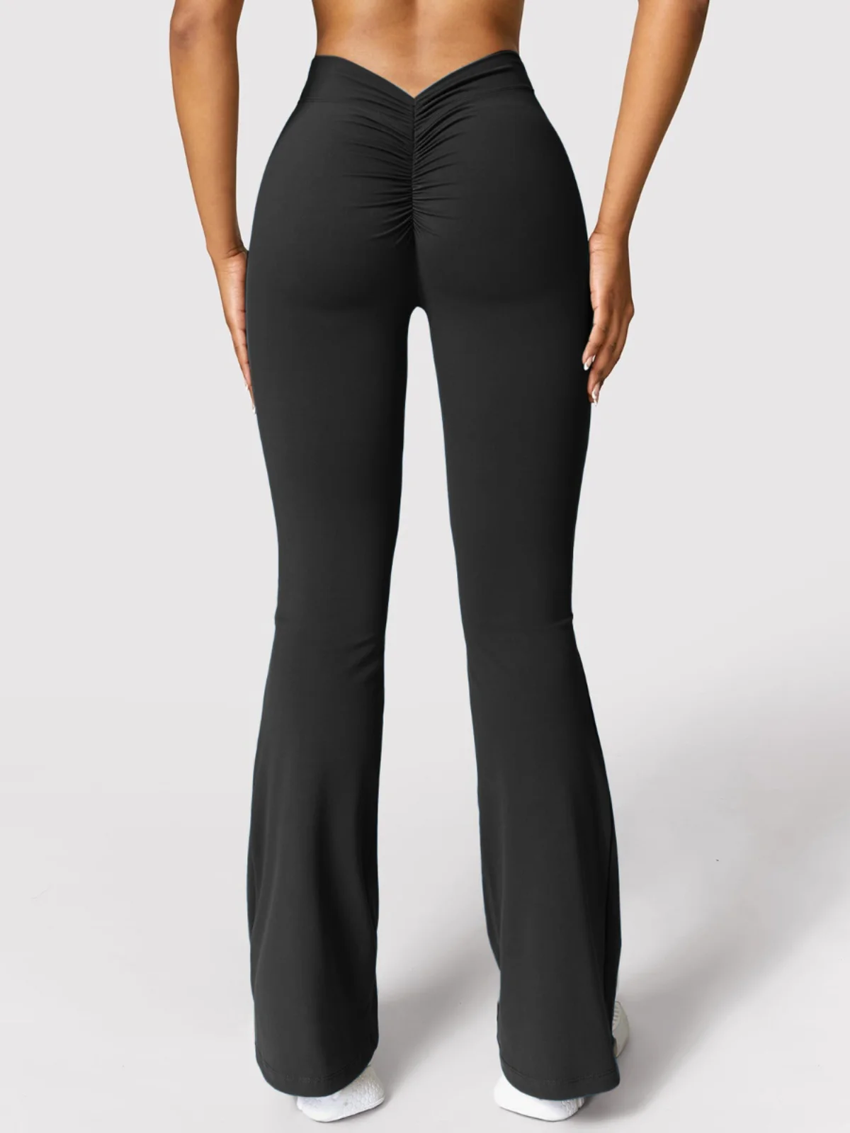 High Waist Color Tight Waist Pack Hip Yoga Pants Women's Leggings Casual Pants High Elasticity Polyester Fiber  Color