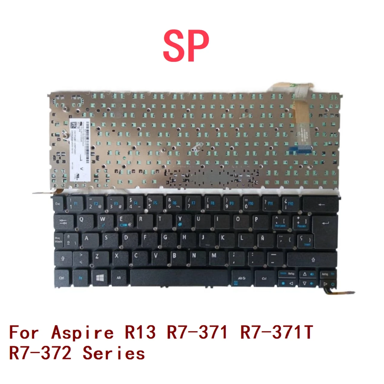 

New Spanish Laptop Backlit Keyboard For Acer Aspire R13 R7-371 R7-371T R7-372 Series Notebook PC Replacement