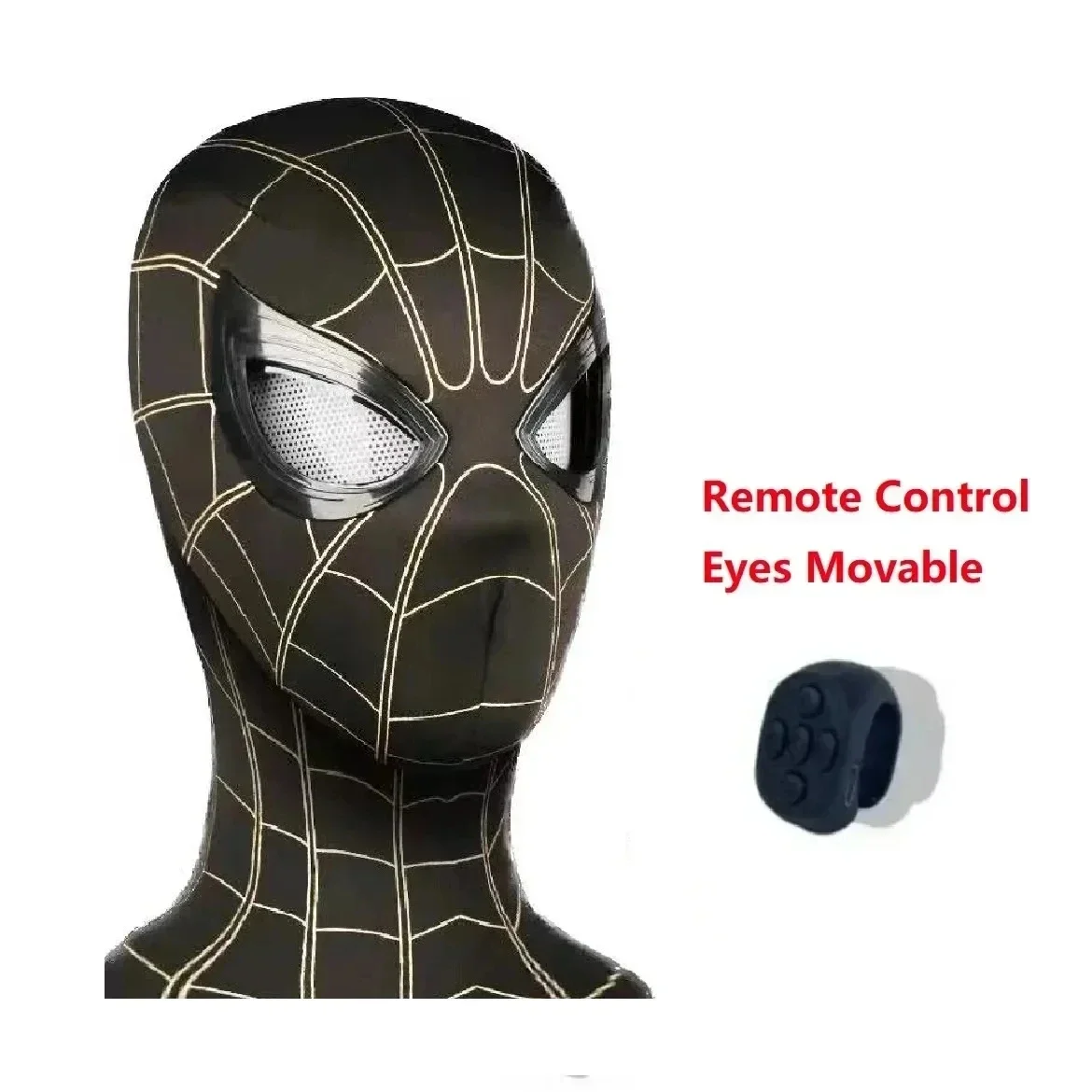 Beweegbare afstandsbediening ogen Spiderman masker Spiderman masker Peter Parker Halloween cosplay kostuum masker spandex stof materiaal