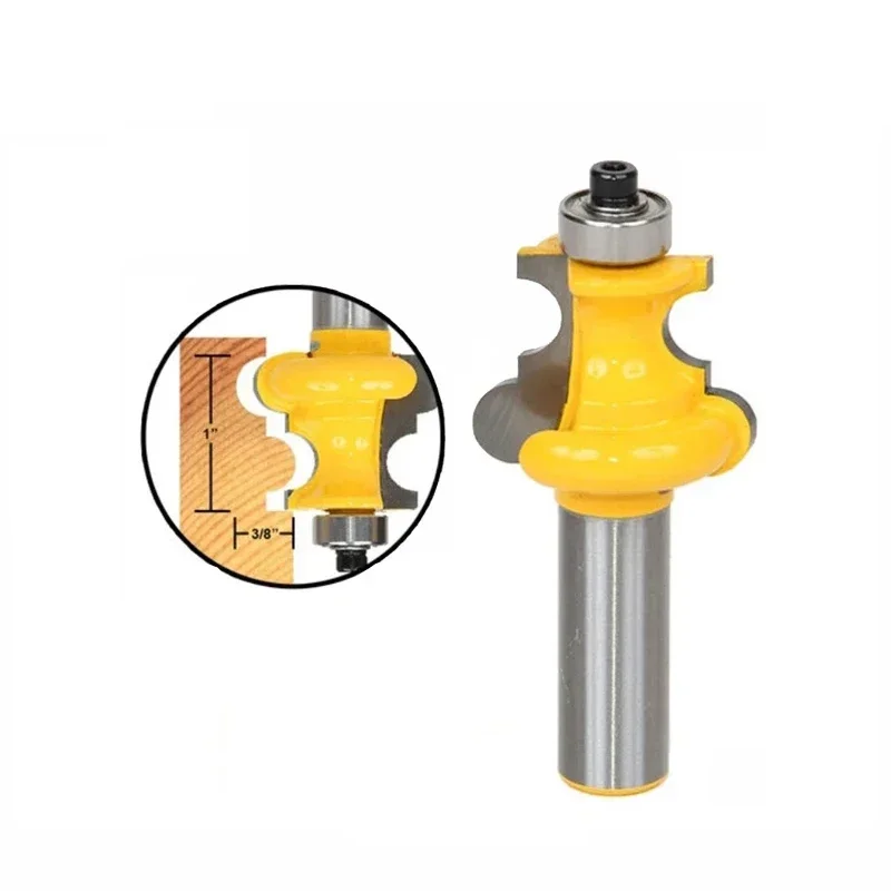 1pc 12mm 1/2" Shank Bead Molding Router Bit Flute & Beading Line Woodworking Tenon Milling Cutter for Wood Tools
