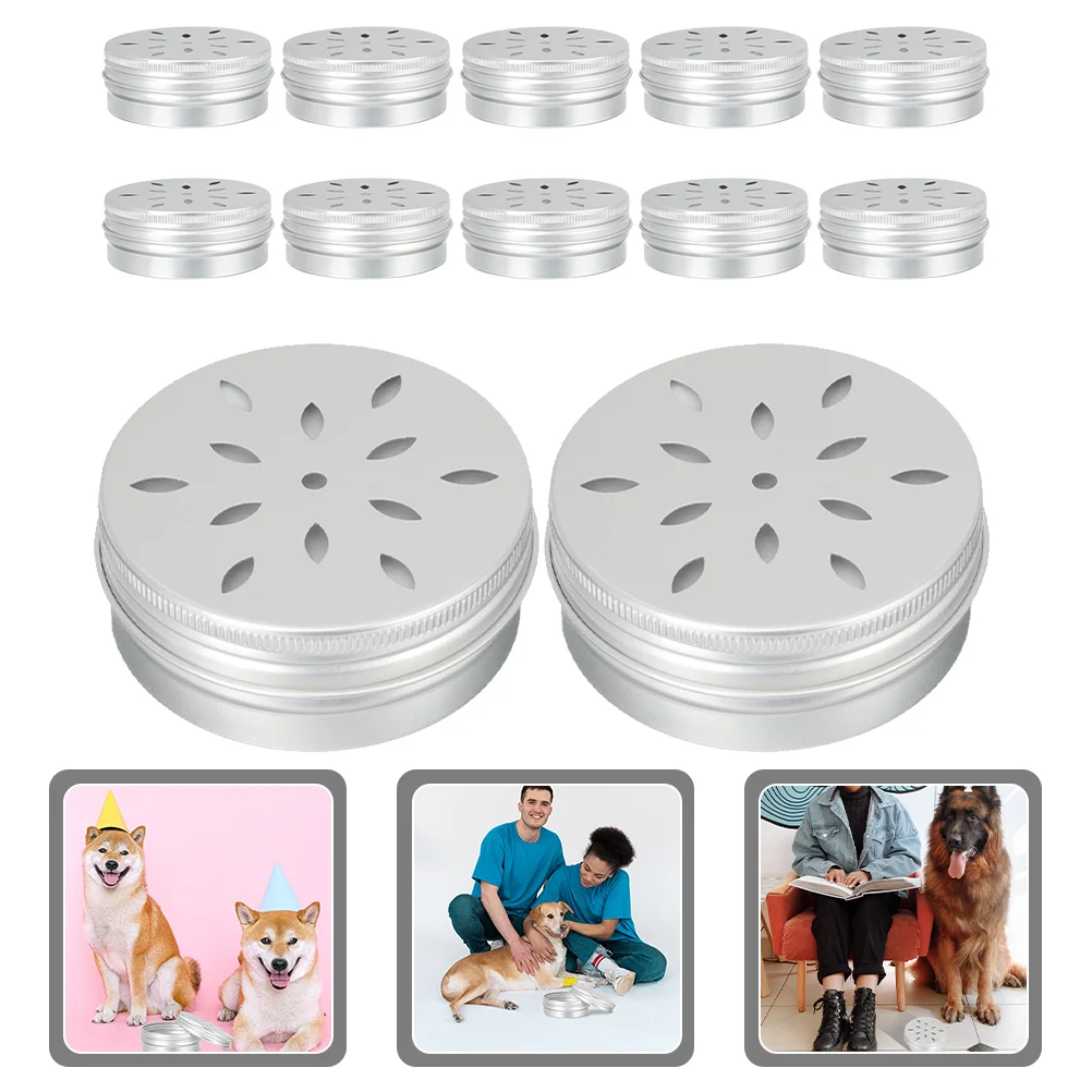 12 pçs filhote de cachorro nariz ferramenta treinamento para cão bungee brinquedo aromaterapia latas metal com tampas perfume alumínio kit trabalho