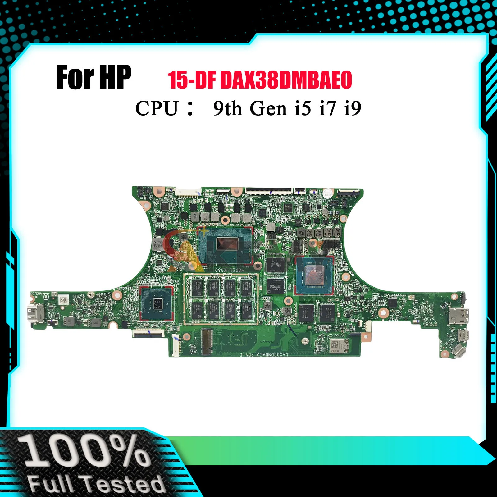 

DAX38DMBAE0 For HP Spectre X360 15-DF Laptop Motherboard L54488-601 With i7 CPU GTX1650 4GB GPU 100% Fully Tested
