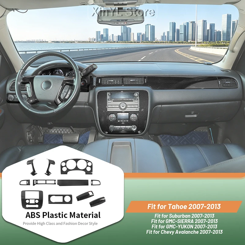 Car Steering Decoration Wheel Instrument Panel Column Shifter Cover For Chevrolet Silverado for Suburban 2007-2013 Accessories