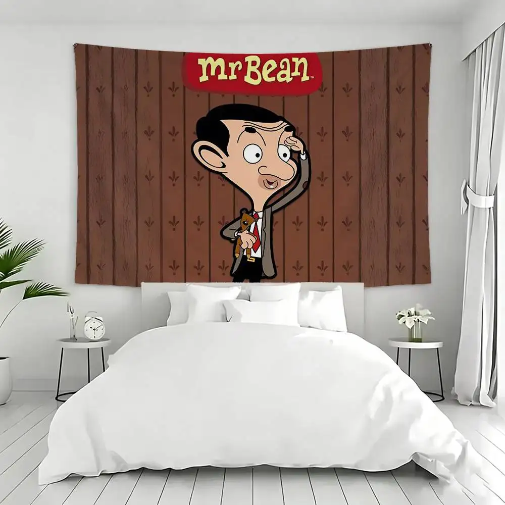 Mr Bean Tapestry Flags Wall Hanging Background Art Banner for Bedroom Home Outdoor Decor