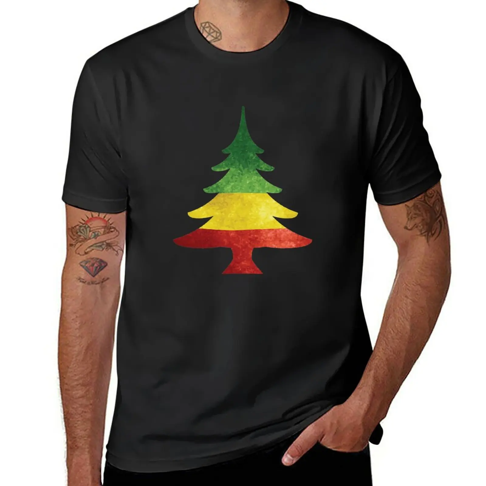 Reggae Christmas Tree Holiday Gifts T-Shirt vintage clothes T-shirt for a boy mens graphic t-shirts