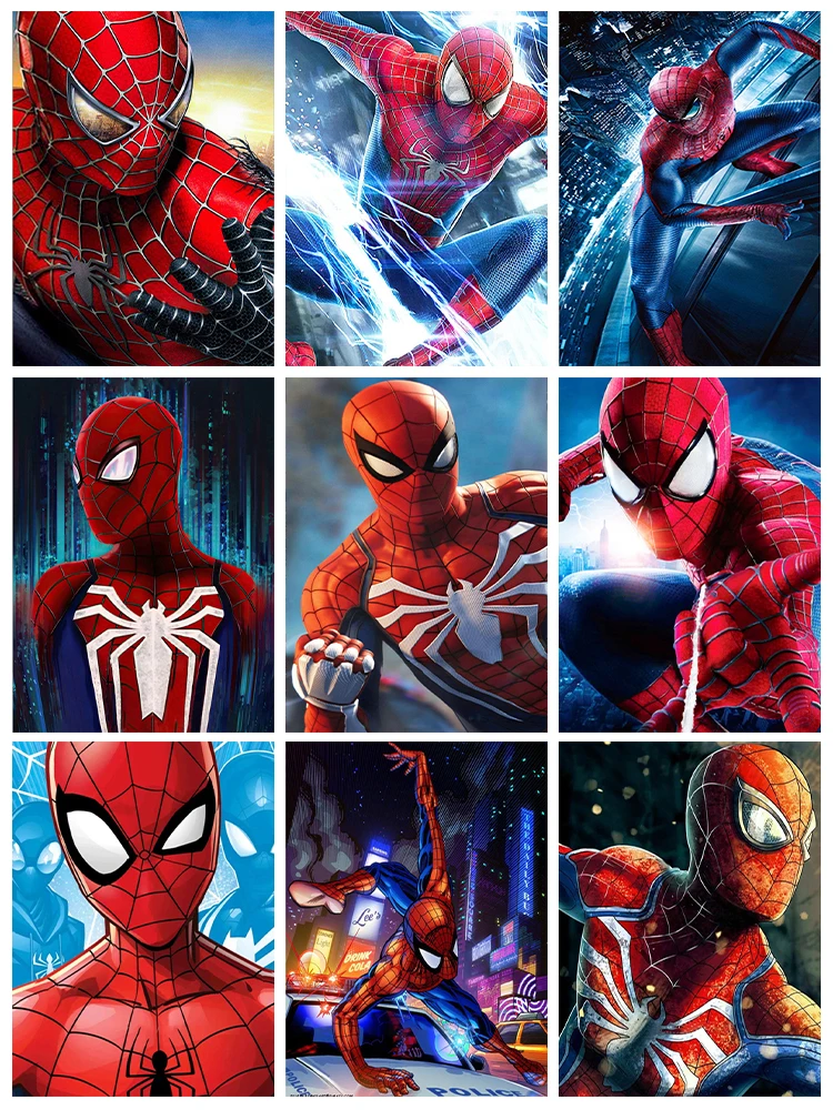 Disney 5D Diamond Painting Marvel Spiderman Full Diamond Cross Stitch Mosaic Kids Room Wall Decor DIY Kids Gifts