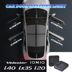 1/2 pz per Hyundai N Line I20 I40 Ix35 Ioniq Creta Veloster Car Logo Wireless cortesia Car Door Projector LED lampada di cortesia