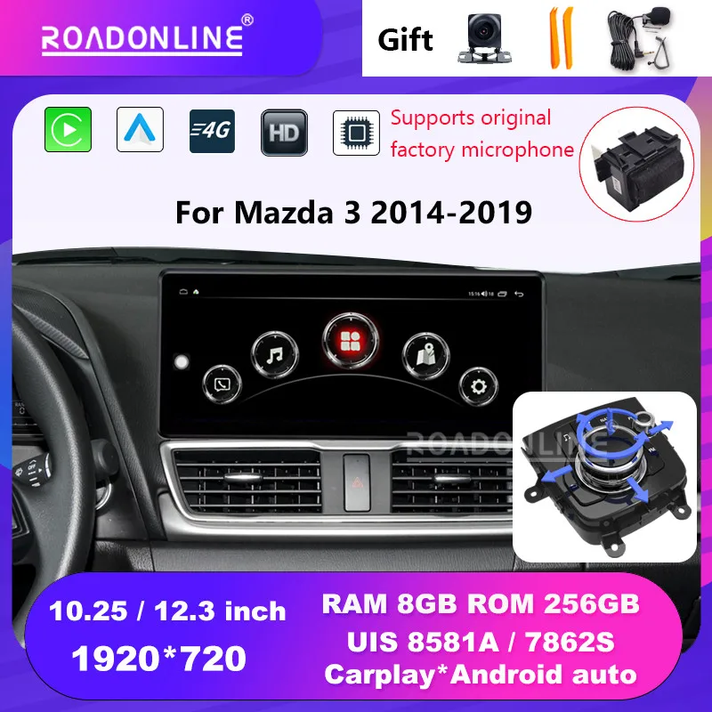 

Для Mazda 3 2014-2019 10,25 ''12,3'' Android 12 Octa Core 1920*720 8 + 256G Gps Авторадио автомобильный мультимедийный плеер