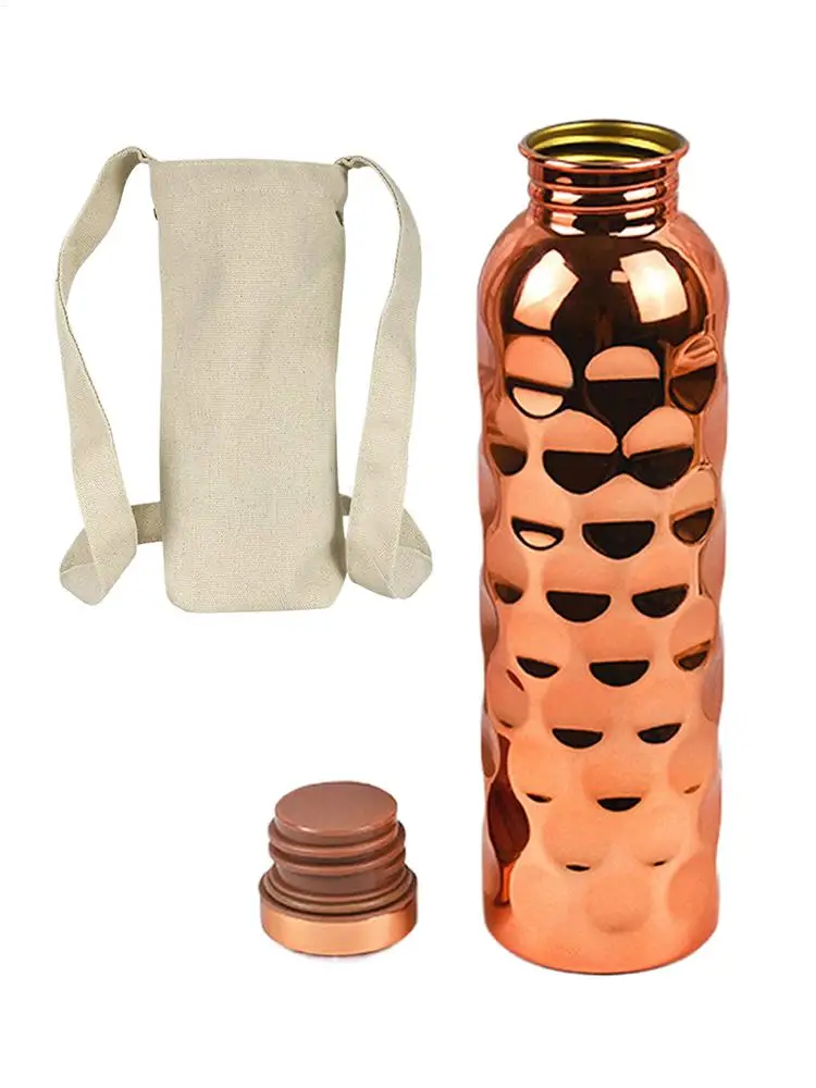 AliExpress NONE 1000ml Copper Drinking Bottle Hammer Pattern Leakproof Sports Water Bottle Outdoor Cycling Gym Fitness Travel Drinking Cup
