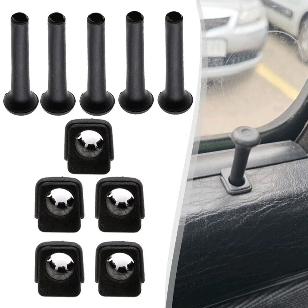 5x Car Door Lock Pin Pull Knobs Car Door Safety Lock Button Base Locking Knob Plastic For Golf Mk2 Mk3 191837187 Knob Base Lock