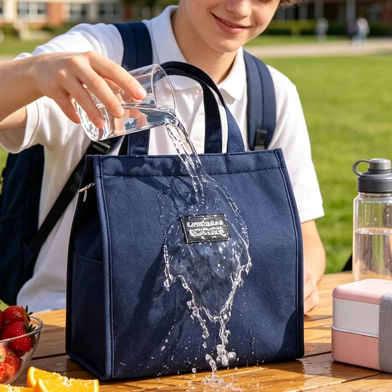 School Student Portable Thermal Lunch Bag Insulated Refrigerated Bento Handbag Long Last Food Freshness Tote