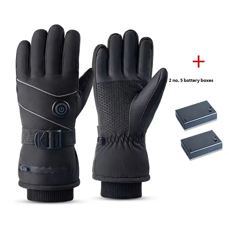 Smart Heated Ski Gloves Touchscreen Winter Windproof Non-Slip Battery Operated for Sports Cycling Snowboarding Motorcycle