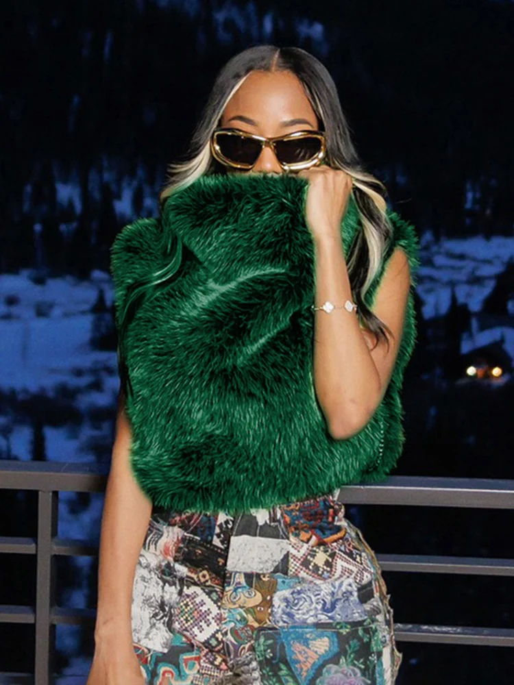 Sexy Furry Turtleneck Sleeveless Jackets Women Warm Cut Out Casual Waistcoat 2025 Fall Winter Harajuku Elegant Y2K Clothes 3 Sexy Furry Turtleneck Sleeveless Jackets Women Warm Cut Out Casual Waistcoat 2025 Fall Winter Harajuku Elegant Y2K Clothes 3