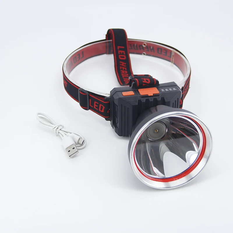 Rechargeable Big USB Miner Lamp powerful LED Headlamp headlight head torch white light Working for Camping Fishing Outdoor