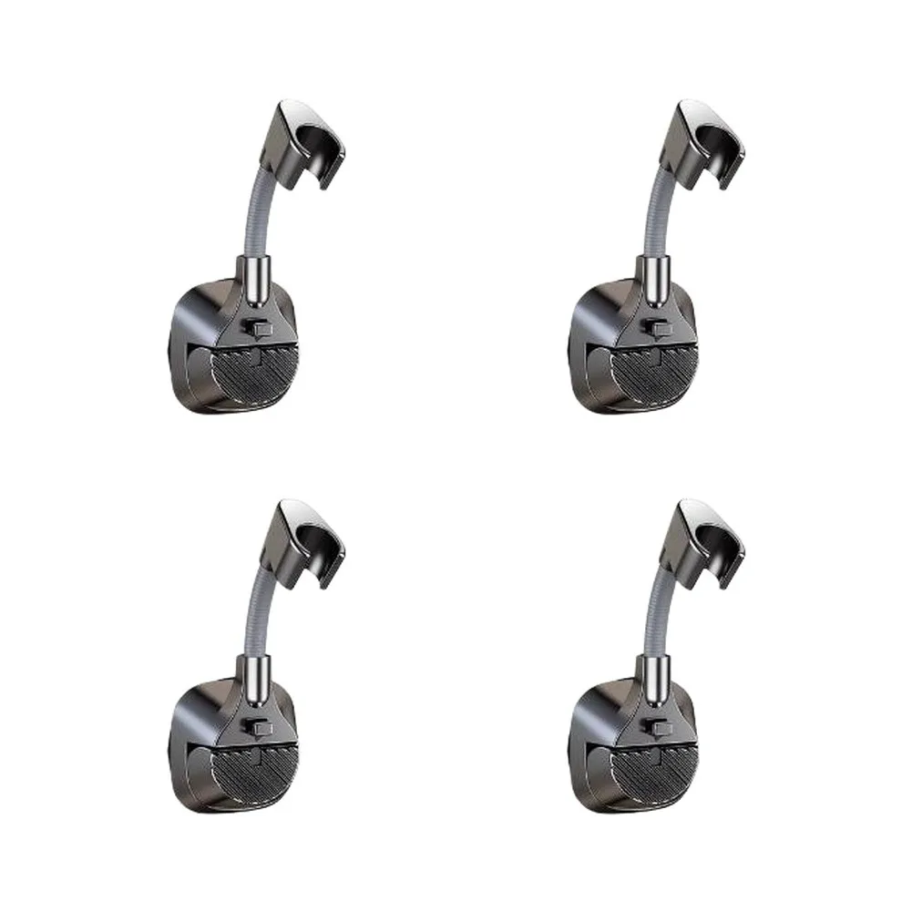 4pcs Adjustable Suction Cup Shower Head Holder No Drill Flexible Bracket For Bathroom RV Elderly Pet ABS Plastic Accessories