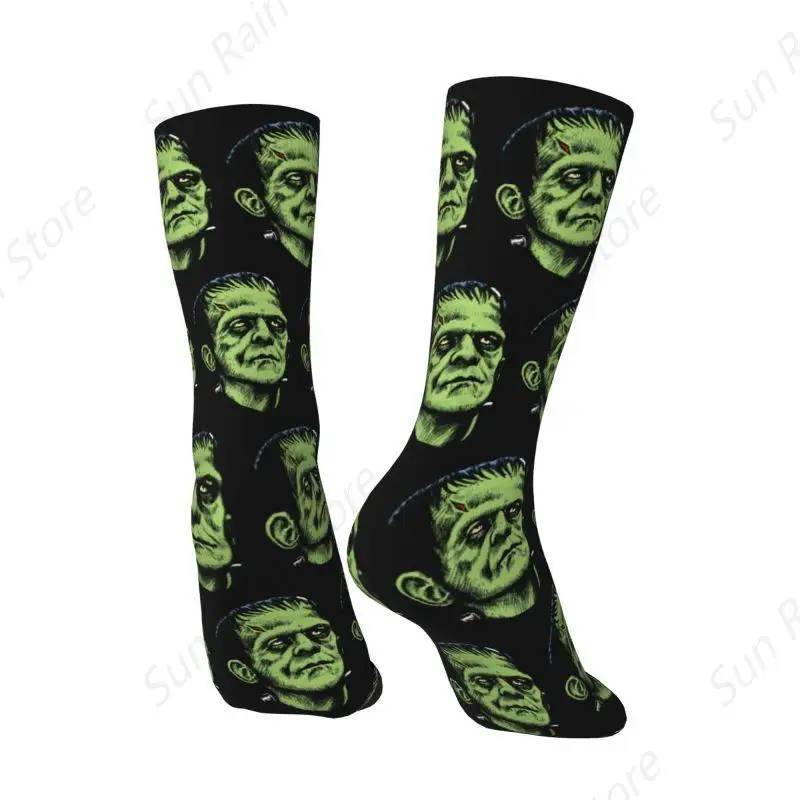 Носки с милым принтом монстра Франкенштейна для мужчин и женщин, эластичные носки для экипажа из фильма ужасов на лето, осень и зиму
