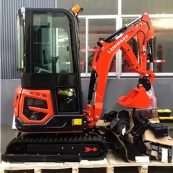 China Mini excavadora hidráulica de 1,5 toneladas y 1,8 toneladas, excavadora pequeña de 1000KG, excavadora sobre orugas EPA/EURO 5 personalizable a la venta