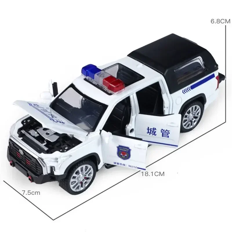 1/32 Tundra Alloy Pickup Car Model Diecasts & Toy Metal Police Off-Road Vehicles Car Model Simulation Sound and Light Kids Gifts