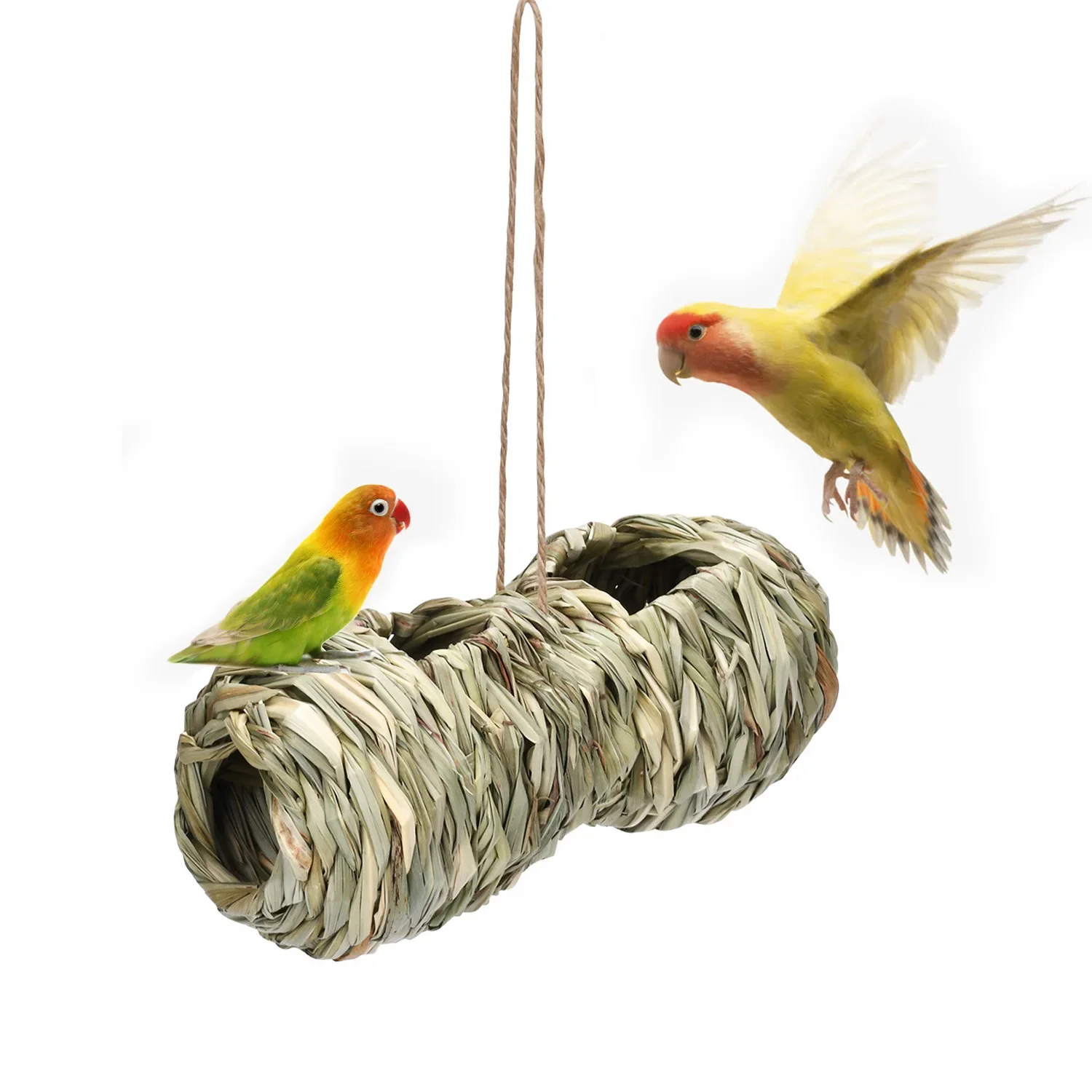 Hand-woven Hummingbird HousesHummingbird Houses Creative Bird's Nest Hibiscus Grass Artificial Aviary Gardening