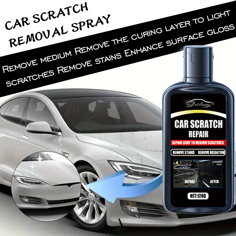 NOWY Wosk do usuwania rys 120 ml - Szybkie usuwanie rys na samochodach, wielofunkcyjny wosk polerski ochronny, do drobnych uszkodzeń.