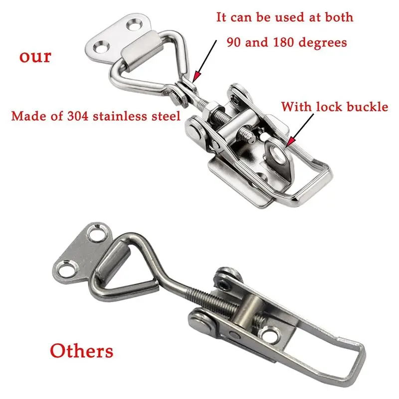 75STO-4Pcs Adjustable Stainless Steel Toggle Clamp For Cabinets And Trailer