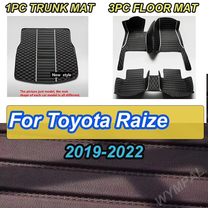 

LUXURY Car Floor Mats For Toyota Raize 2019 2020 2021 2022 Auto Luxury Leather
