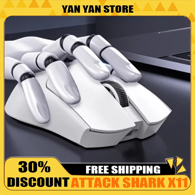 

ATTACK SHARK X11 Wireless Gaming Mouse with Charging Dock PixArt PAW3311 Game Sensor Tri-mode Switching RGB Lighting TTC Encoder