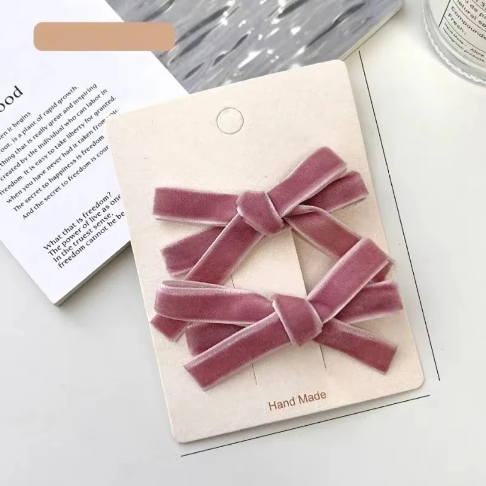 مجموعة دبوس شعر على شكل فيونكة مخملية بتصميم كلاسيكي بسيط، مشابك شعر كلاسيكية بلون سادة، قبضة شعر للنساء والفتيات