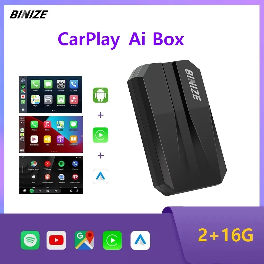 

Binize CarPlay Ai Box Android 11.0 Wireless CarPlay Android Auto YouTube Netflix For Car With OEM CarPlay For VW Volvo Honda