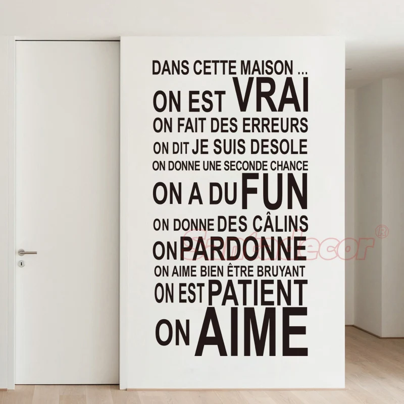 Stickers Dans Cette Maison Vinyl Wall Decal On Est Vrai Decoration Wall Art Decor For Living Room Home Decor Poster 55cm x 104cm