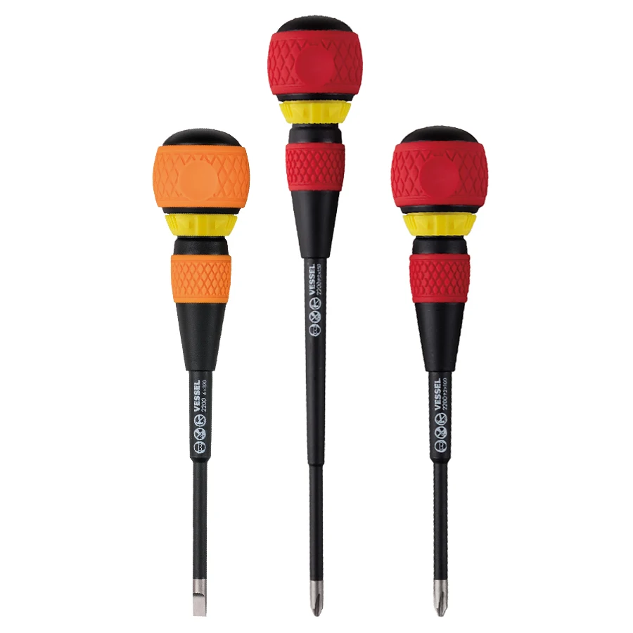 Vessel-ball Ratchet Grip Chave de Fenda Adequado para Phillips e Parafusos com Fenda Reparação Eletricista No.2200 Series Japão