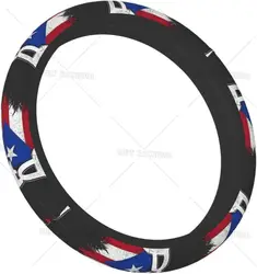 Puerto Rico Flag Steering Wheel Cover Car Accessories Steering Wheel Cover Protector Anti-Slip Durable Universal Wheel Cover