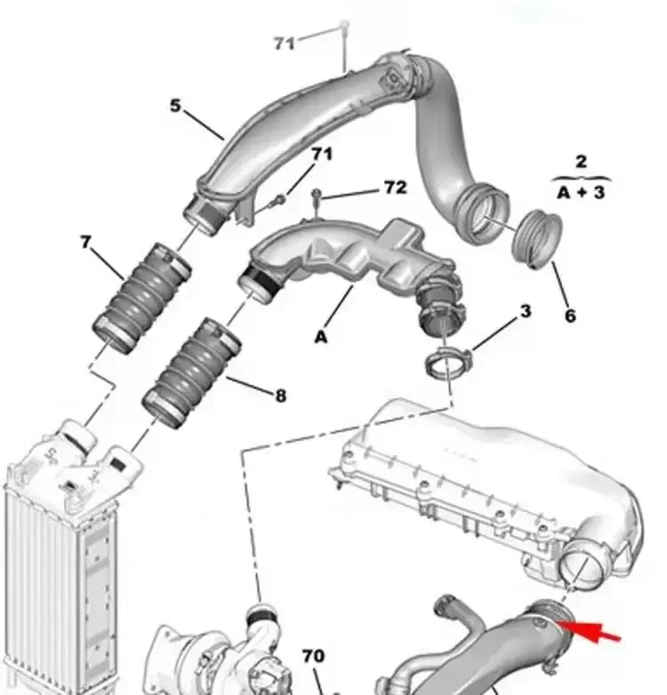 Air Intake Turbo Hose 1440Q6 for Peugeot 308 408 3008 5008 207 508 RCZ 1.6 16V Citroen C4 C4L C5 III DS5 Picasso