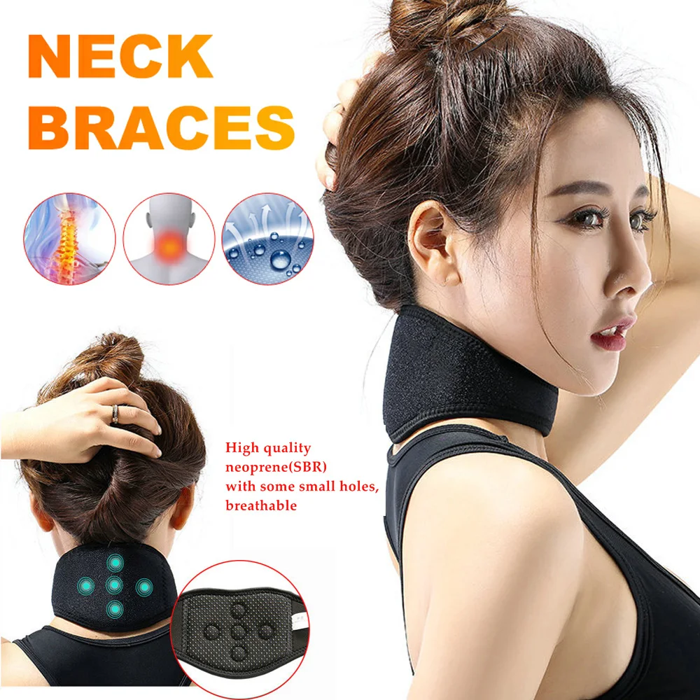 1Pcs Tourmaline Magnetic Neck Brace Pads Self Heating Neck Wrap Strap Cervical Vertebra Protection Neck Pain Relief Health Care