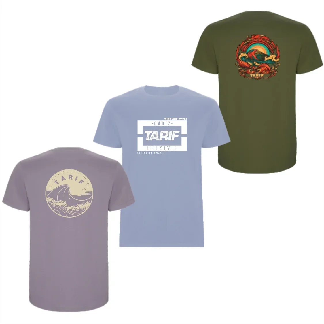 

Pack de 3 camisetas de surf Tarif para hombre multicolor moda verano