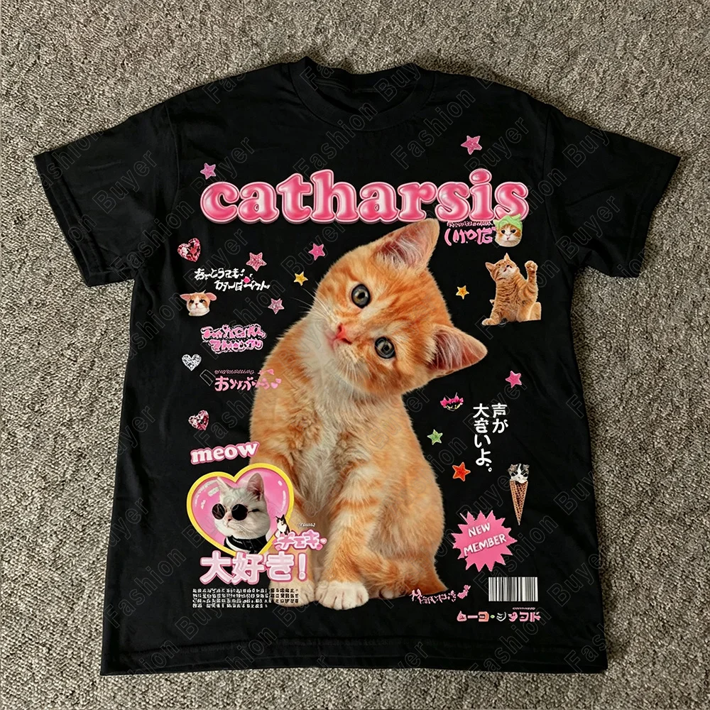 Koszulka z nadrukiem kota w st – Fashion Street Cat recenzja i cena
