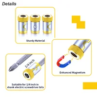Magnetic Ring Screwdriver Bit Holder Cross Phillips Magnet 1/4 Strong Magnetizer Removable Part Adapter Screw Driver Power Tool 5