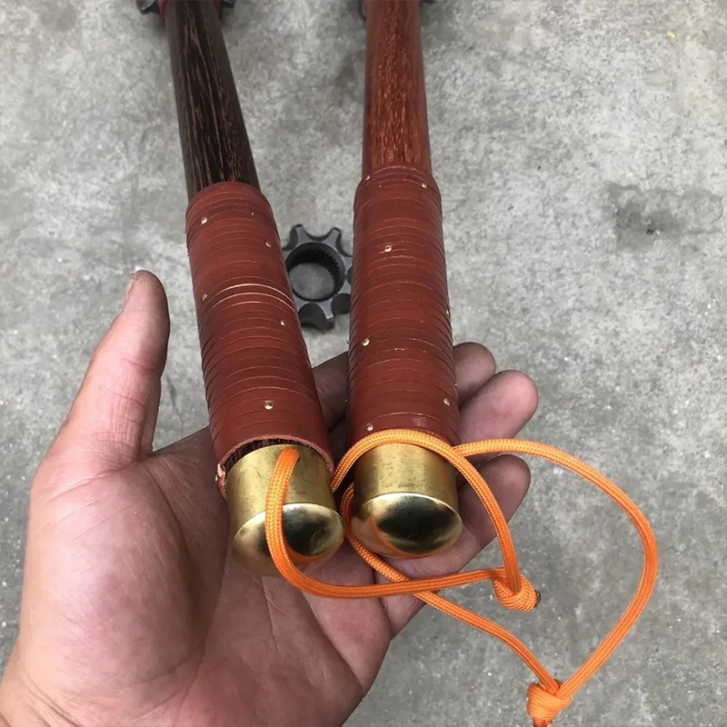 Palo de masaje de autodefensa para deportes al aire libre, palo de madera protector de autorescate, cabeza de martillo de Metal, herramienta de rotura de ventana