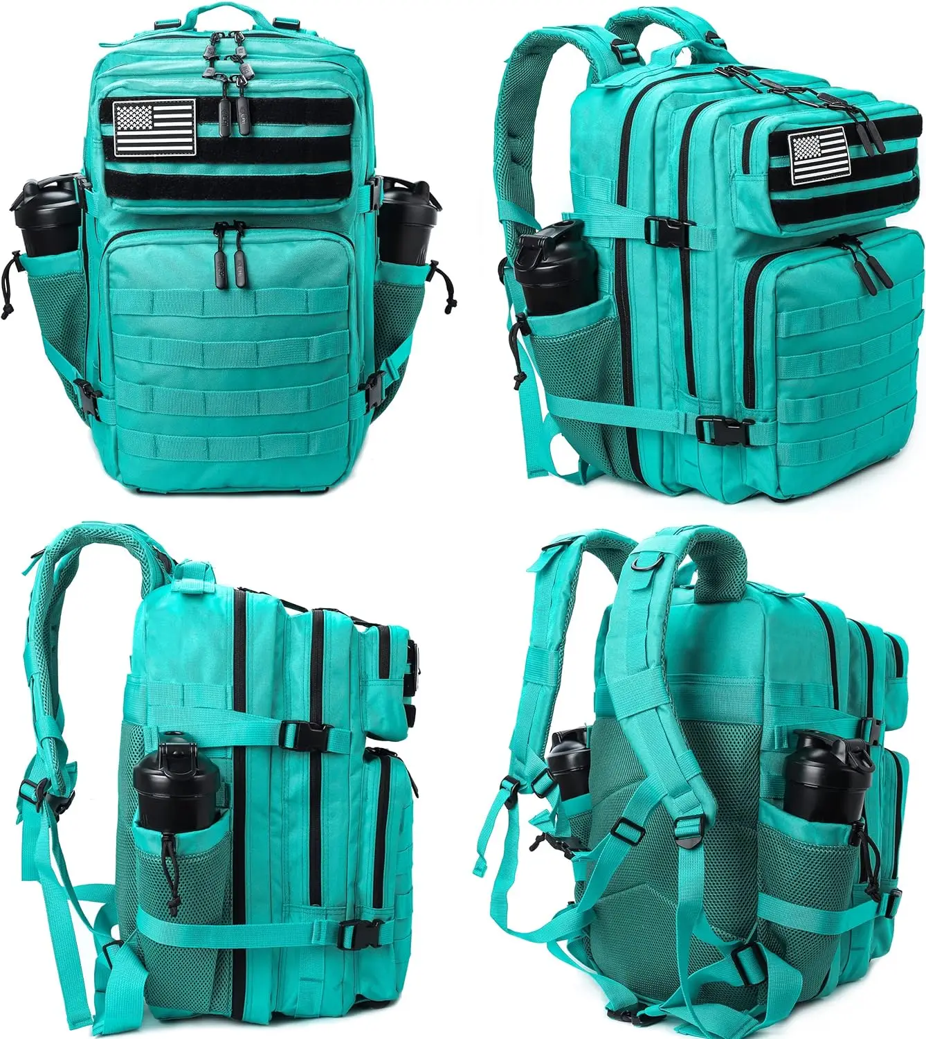 Mochila táctica de 45l con bolsillo para botella, Mochila impermeable para senderismo al aire libre, escalada, Camping