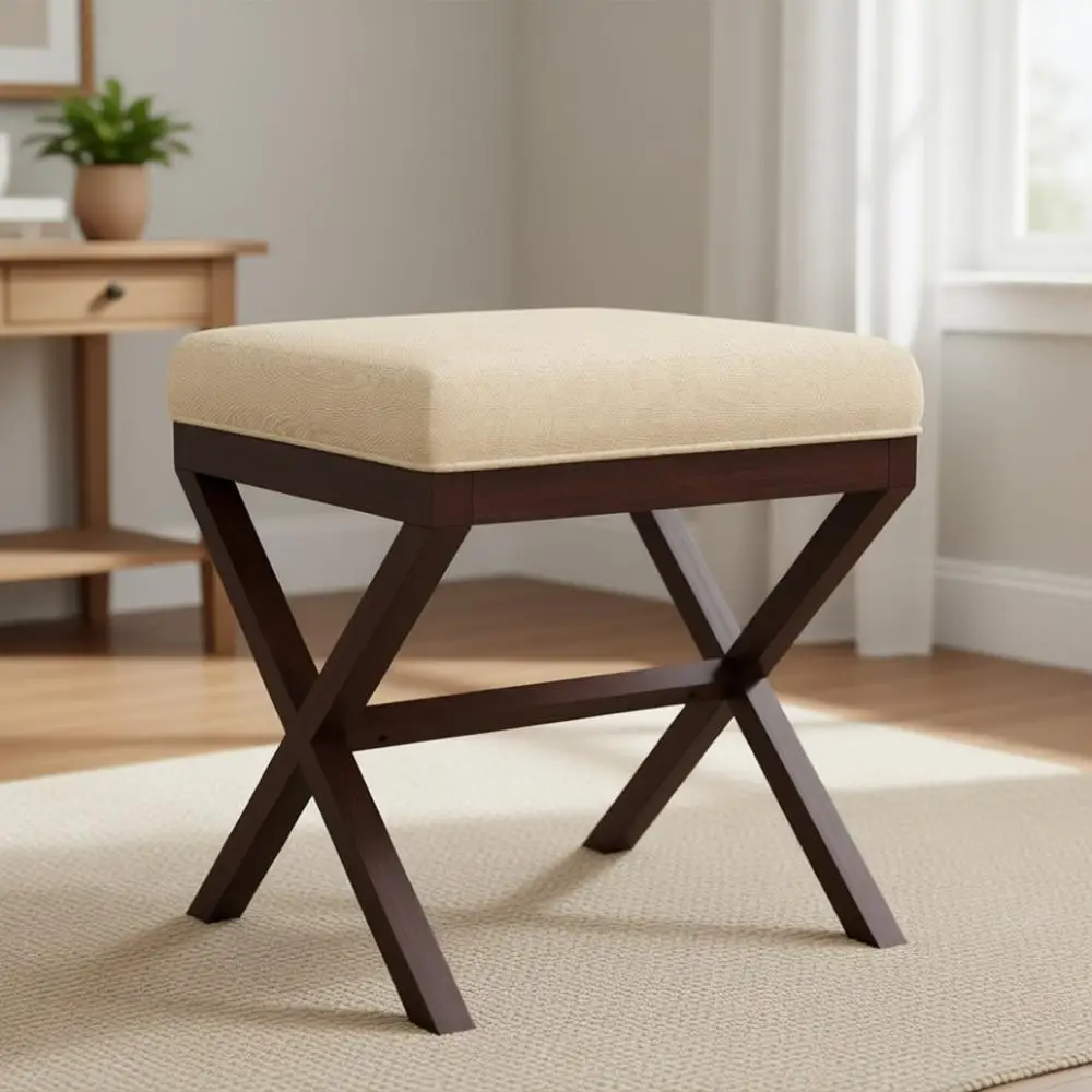 

Upholstered Back Vanity Stool for Makeup Room or Bathroom