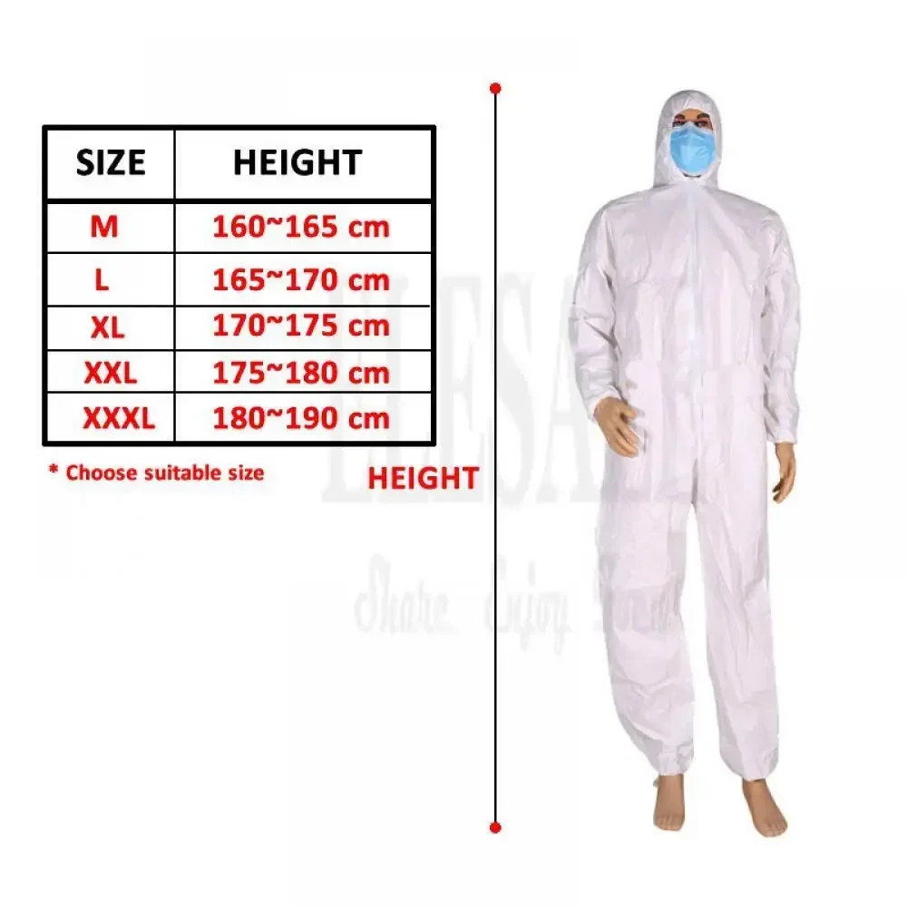 Disposable Breathable Dustproof Water Oil Resistant Work Safety Overall Anti Dust Spary Painting Decorating Labour Coverall Suit