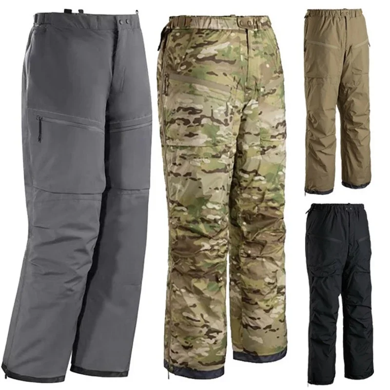 Men Winter Warm Tactical Cotton Pants Outdoor Waterproof Fishing Hunting Hiking Pants Zip Thick Heated Work US Military Trousers