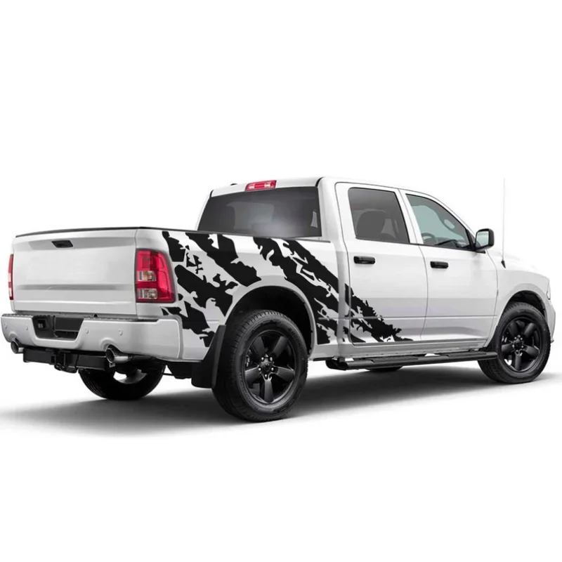 

Наклейка-наклейка, совместимая с виниловой боковой кроватью Ram Crew Cab SRT8 RT 1500 Rebel Laramie Longhorn 2019 2020 2021
